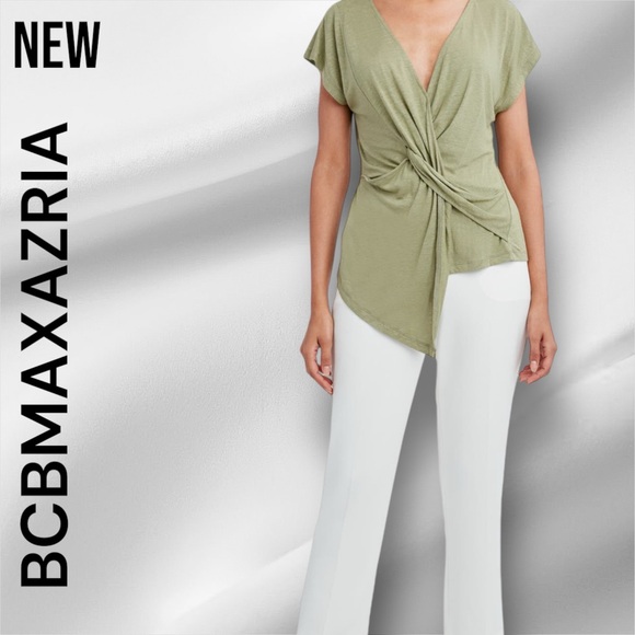 New BCBMAXAZRIA Linen Knot Front Top - Picture 5 of 5